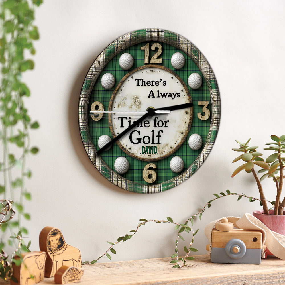 There's Always Time For Golf - Personalized Golf Wall Clock