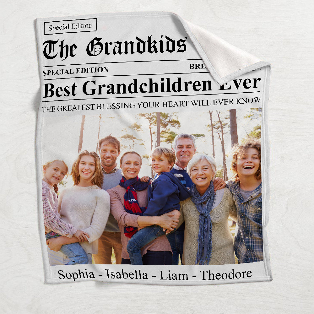 Couverture personnalisée Grandma Times « Le meilleur petit-enfant du monde »
