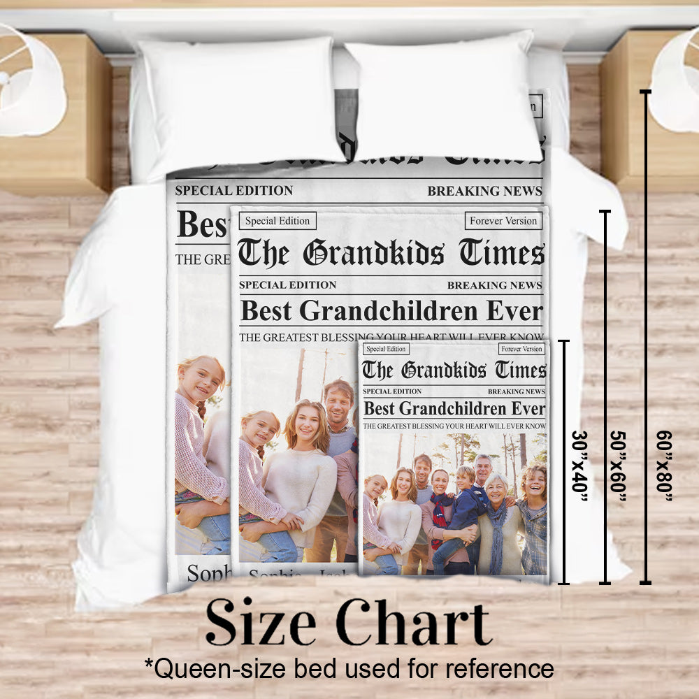 Couverture personnalisée Grandma Times « Le meilleur petit-enfant du monde »