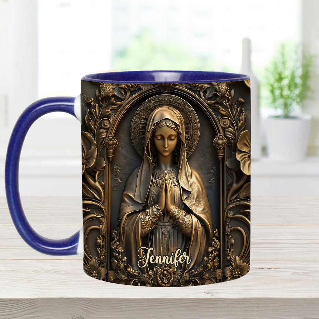 Vintage Virgin Mary - Personalized Christian Accent Mug