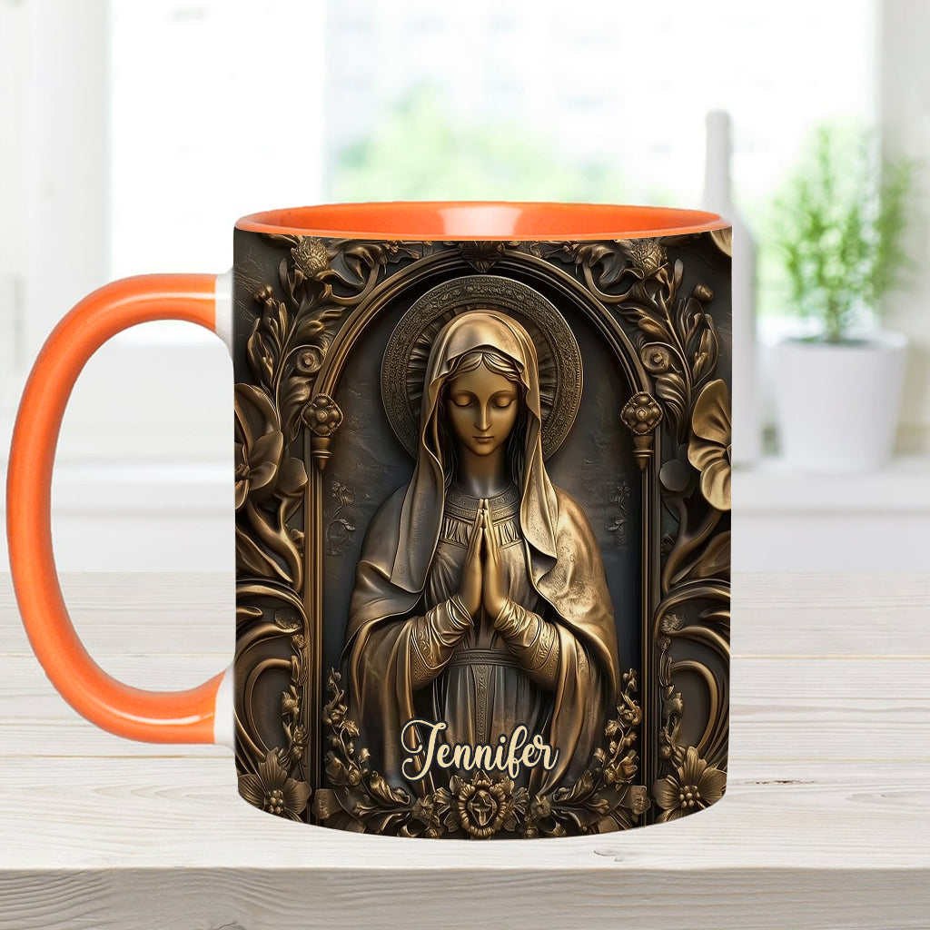 Vintage Virgin Mary - Personalized Christian Accent Mug