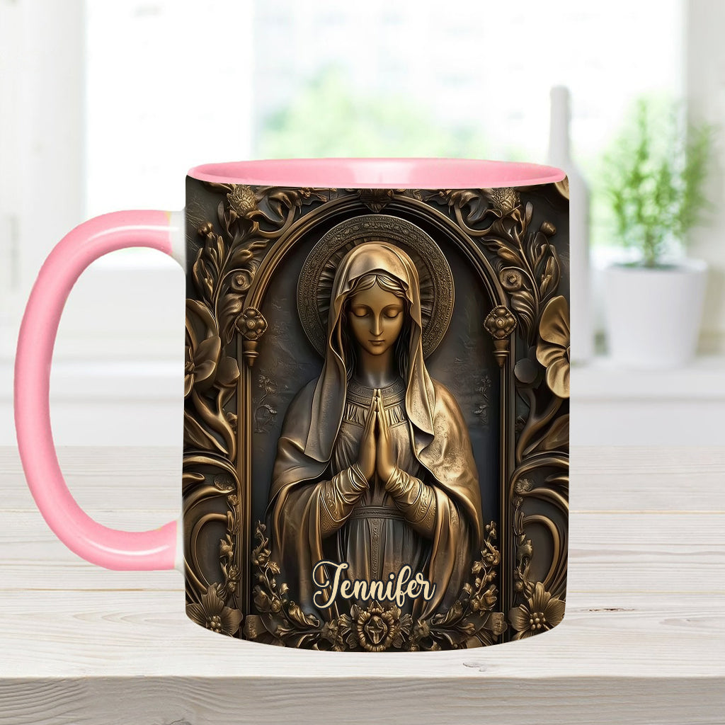 Vintage Virgin Mary - Personalized Christian Accent Mug