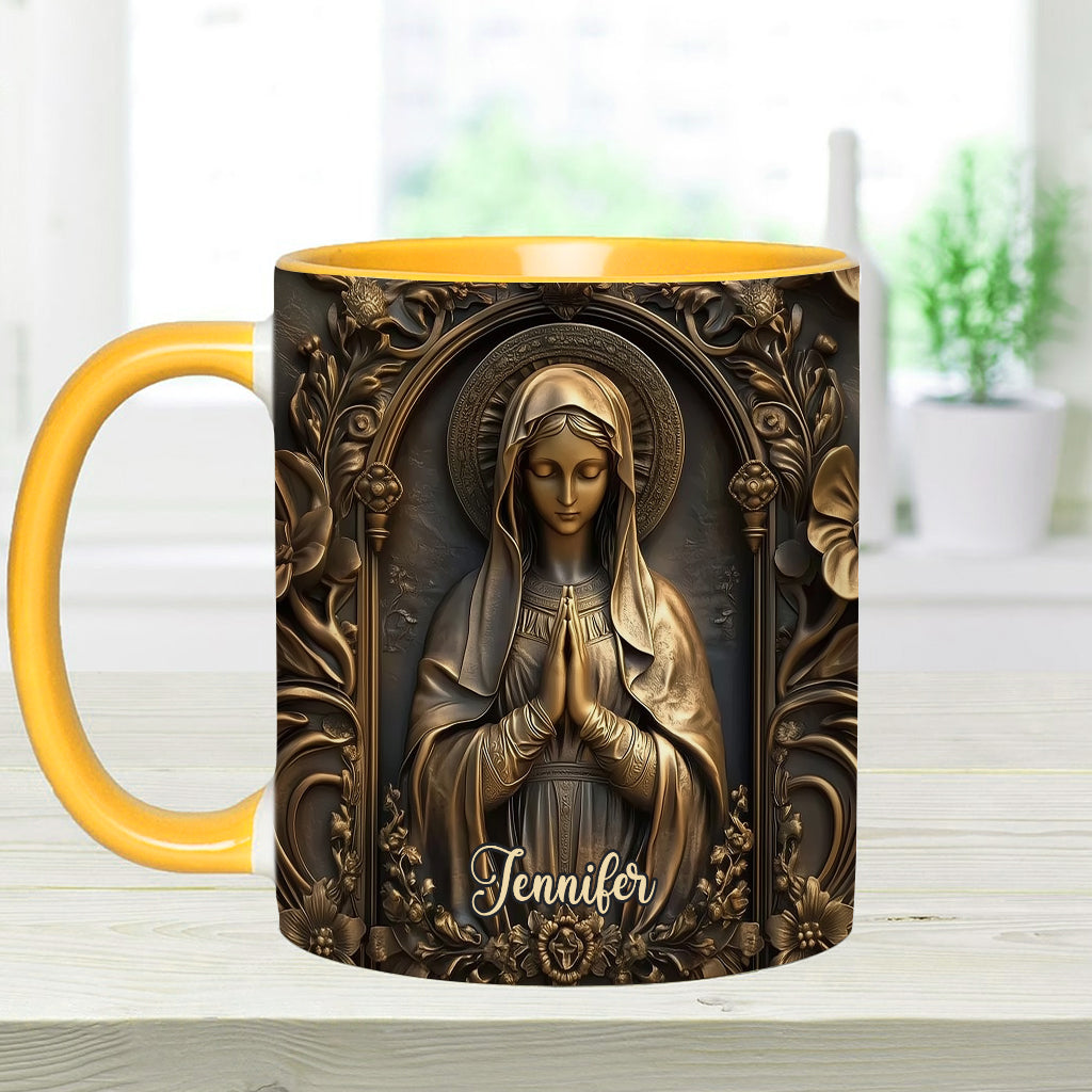 Vintage Virgin Mary - Personalized Christian Accent Mug