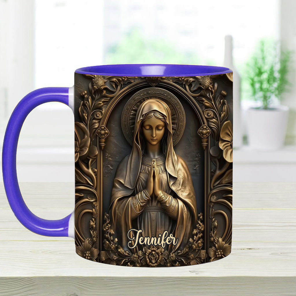 Vintage Virgin Mary - Personalized Christian Accent Mug