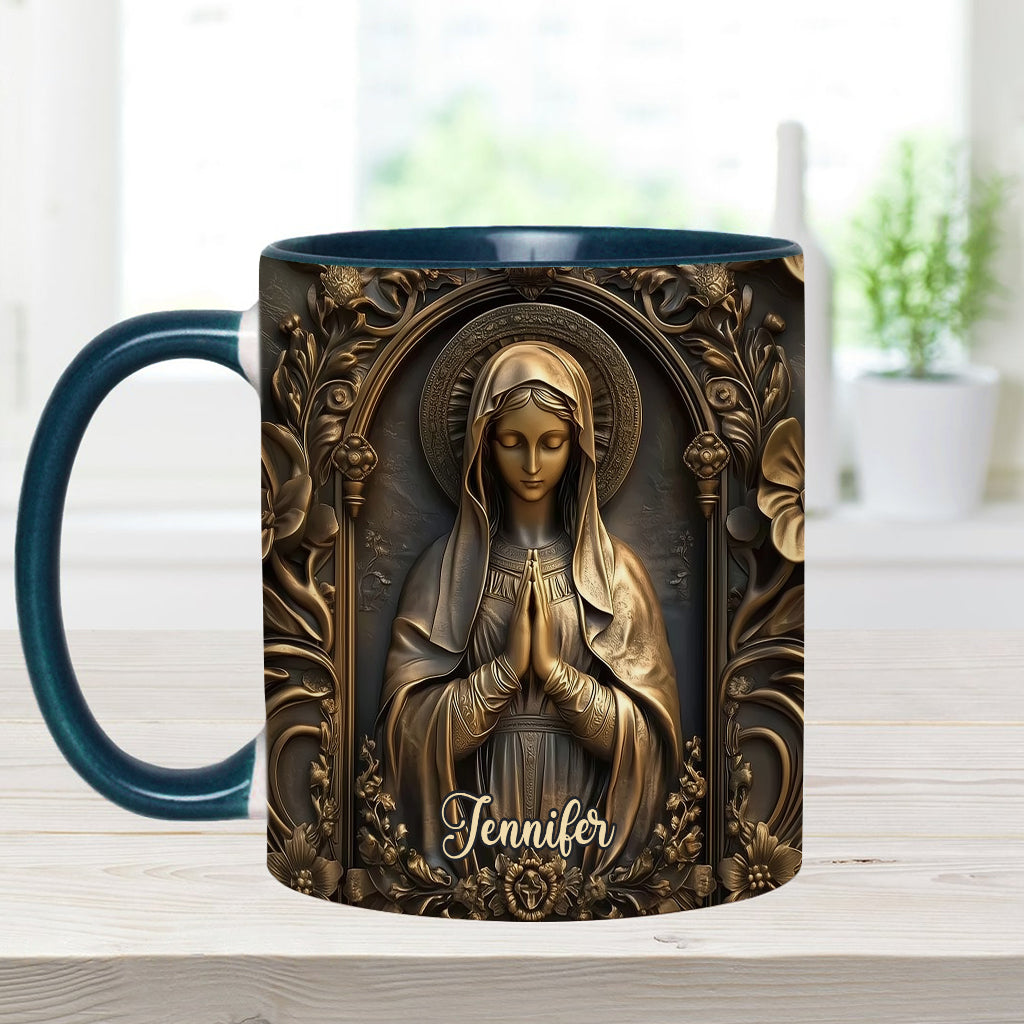 Vintage Virgin Mary - Personalized Christian Accent Mug