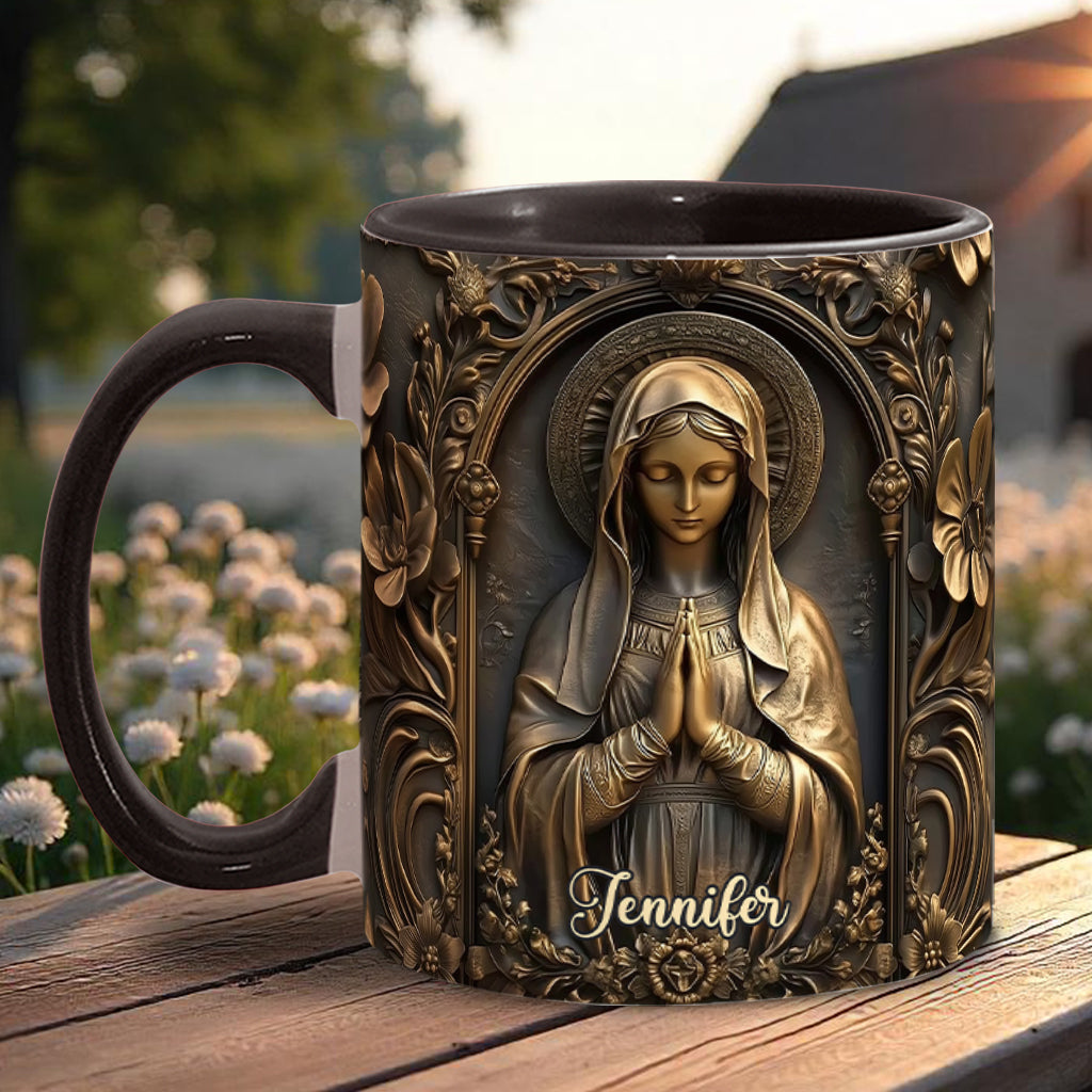 Vintage Virgin Mary - Personalized Christian Accent Mug