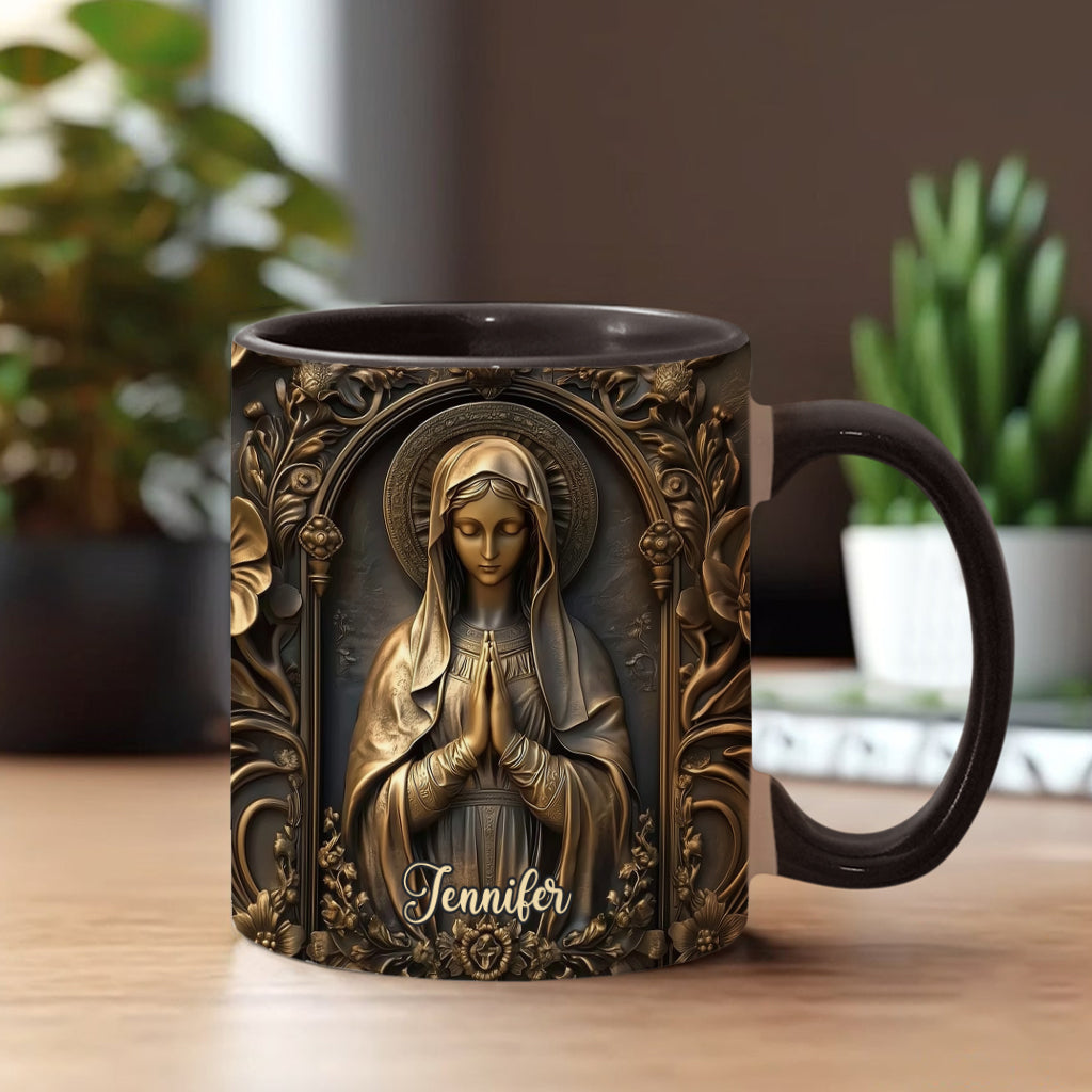 Vintage Virgin Mary - Personalized Christian Accent Mug