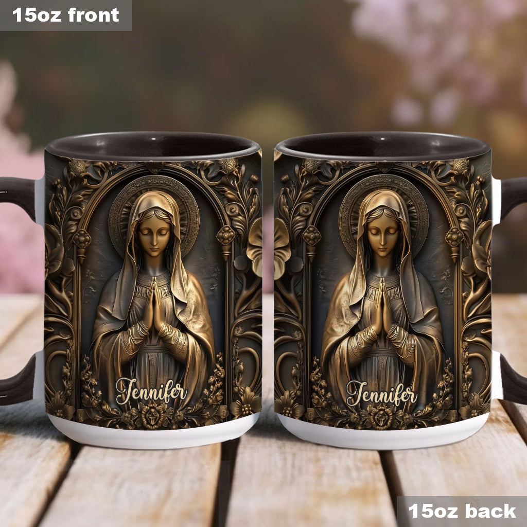 Vintage Virgin Mary - Personalized Christian Accent Mug