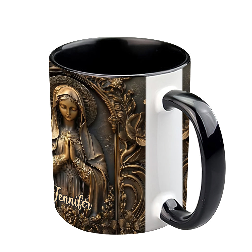 Vintage Virgin Mary - Personalized Christian Accent Mug