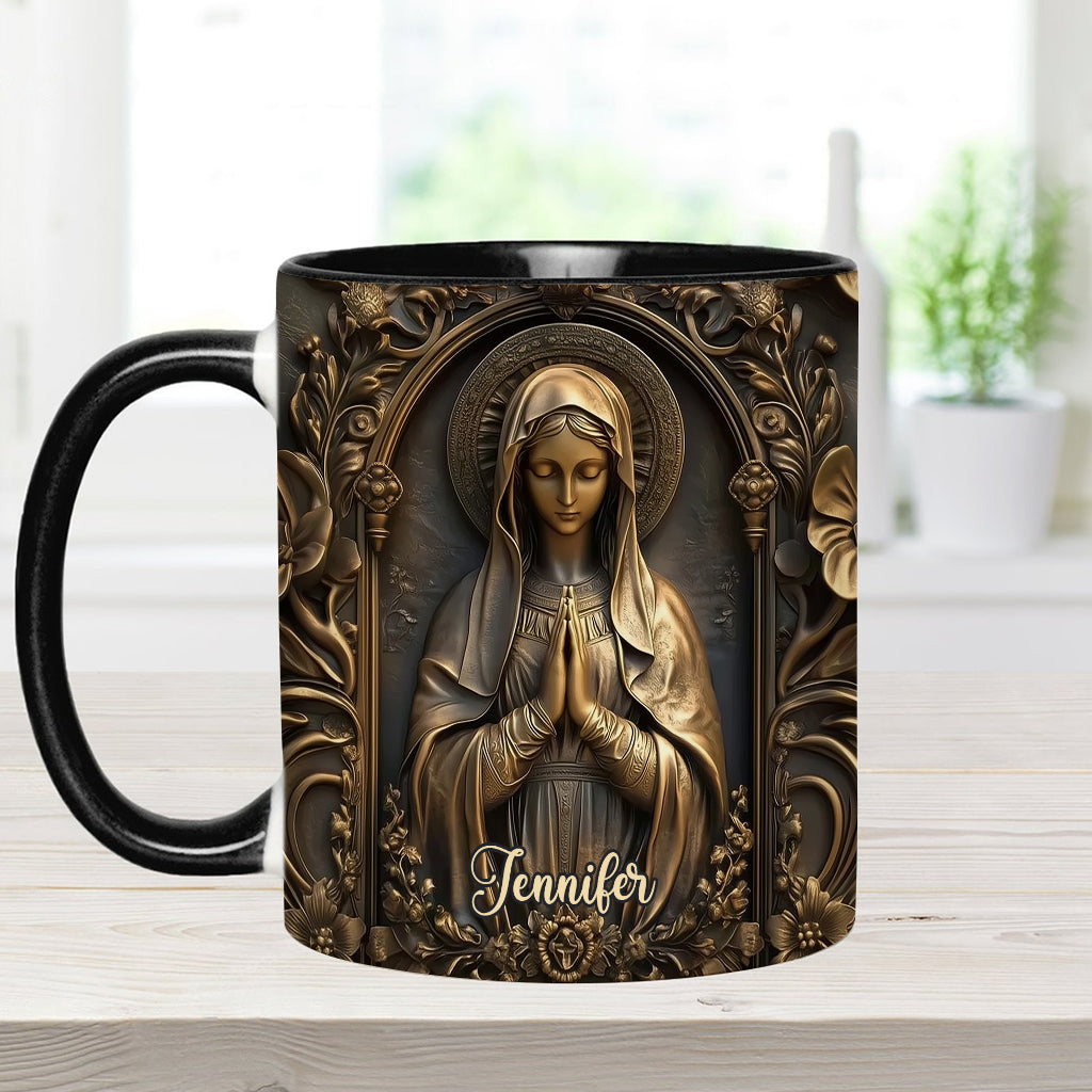Vintage Virgin Mary - Personalized Christian Accent Mug
