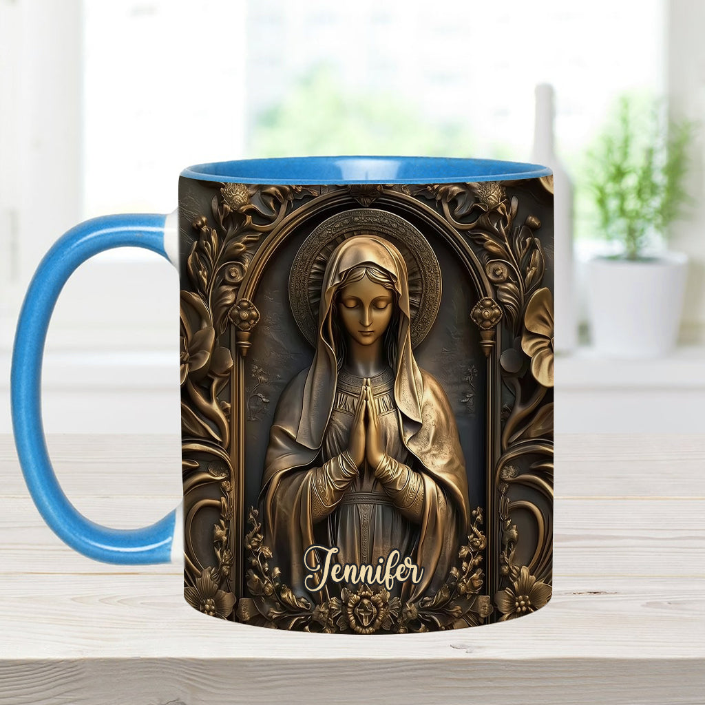 Vintage Virgin Mary - Personalized Christian Accent Mug