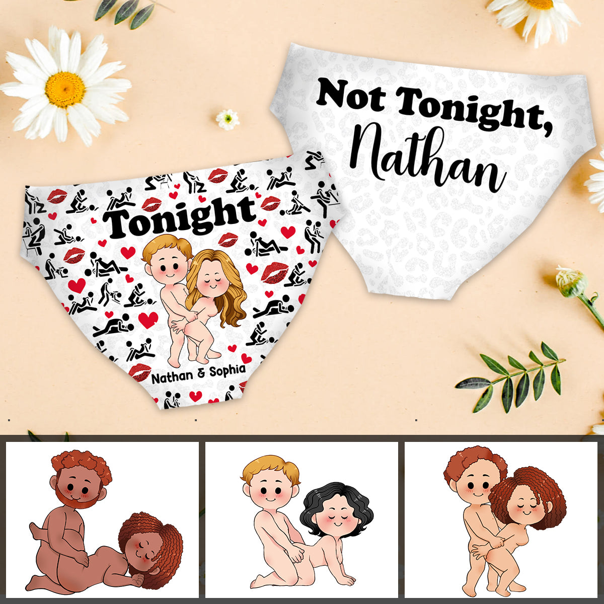 Ce soir ou pas ce soir ? Culottes personnalisées pour couples de femmes