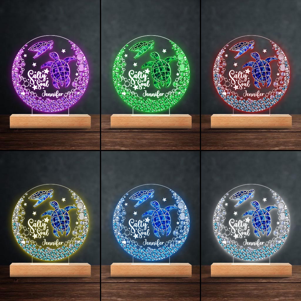 Salty Soul - Plaque lumineuse personnalisée en forme de tortue
