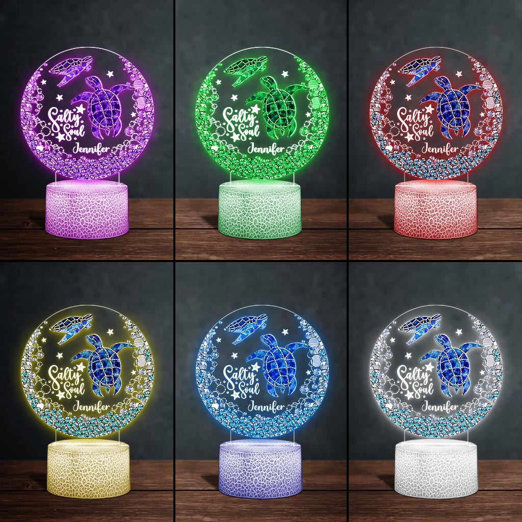 Salty Soul - Plaque lumineuse personnalisée en forme de tortue