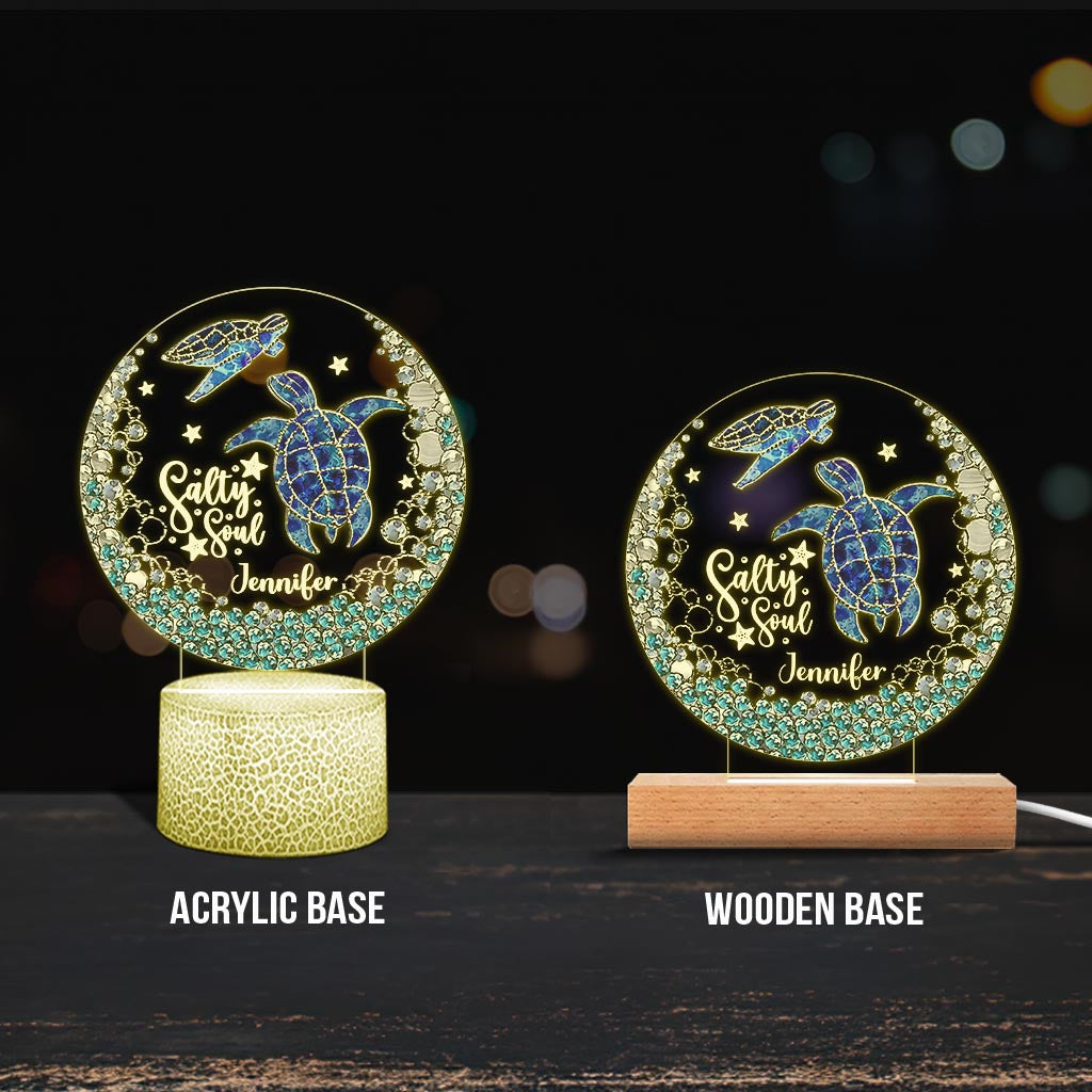 Salty Soul - Plaque lumineuse personnalisée en forme de tortue