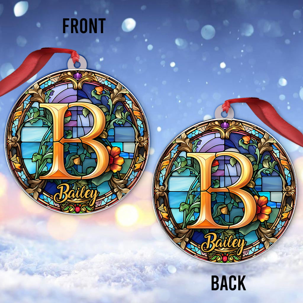 Stained Glass Letter - Personalized Family Ornament