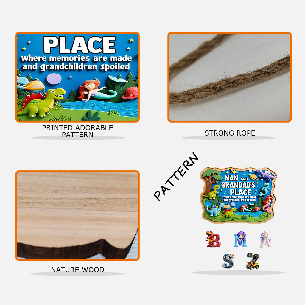 L'endroit où grand-mère et grand-père créent des souvenirs - Panneau familial personnalisé en bois de palette
