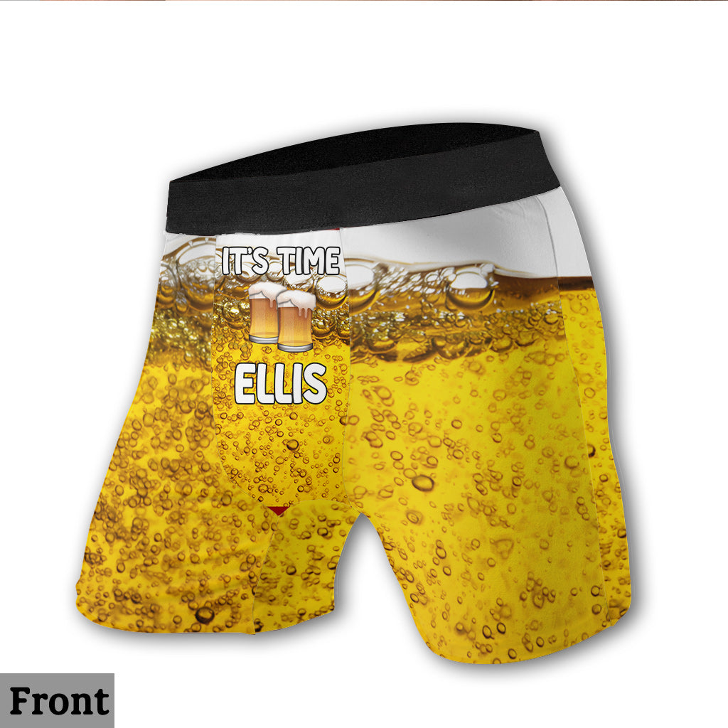 It's Time - Personalized Beer Men’s Boxer Briefs