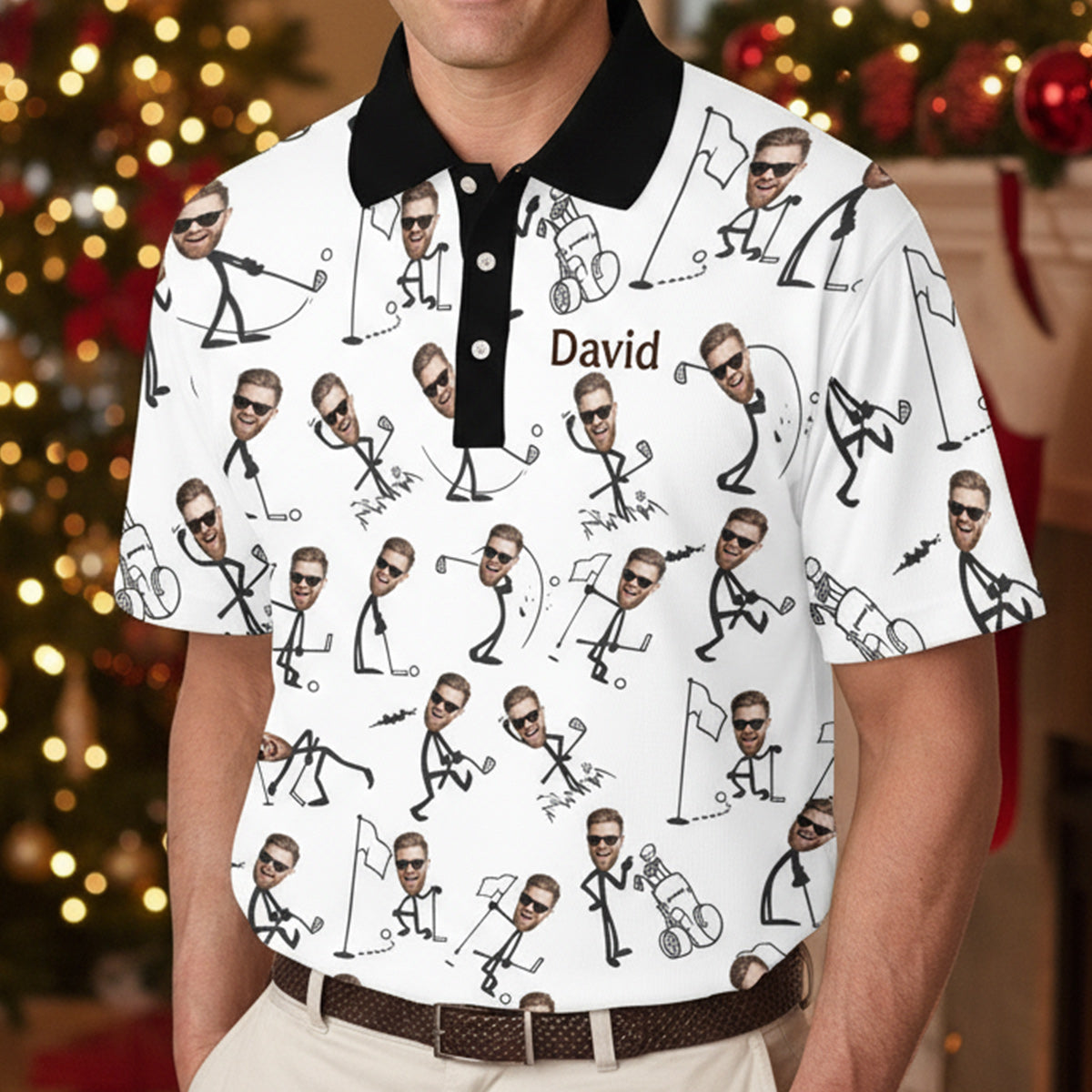 Le cadeau de Noël idéal pour un papa, un oncle ou un mari passionné de golf... - Polo de golf personnalisé