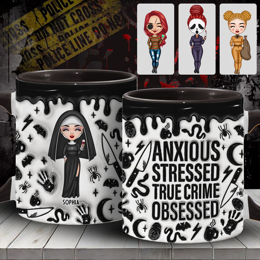 Mug personnalisé « Anxieux, stressé, passionné de faits divers »