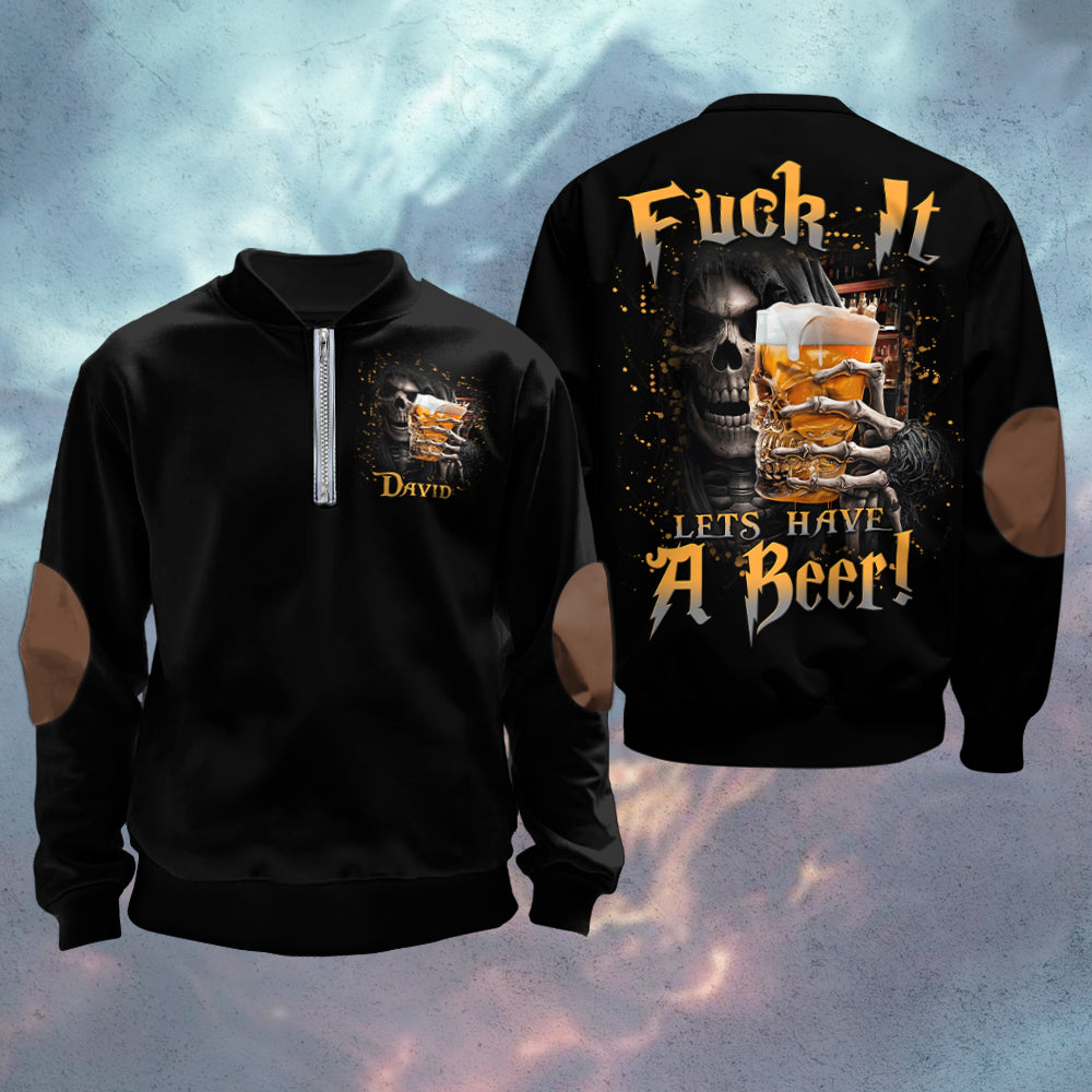 Let's Have A Beer - Personalized Beer Men Zip-Up Sweatshirt