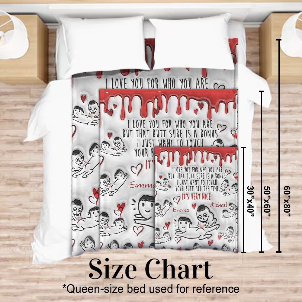 Your Butt Is Bonus - Personalized Couple Blanket