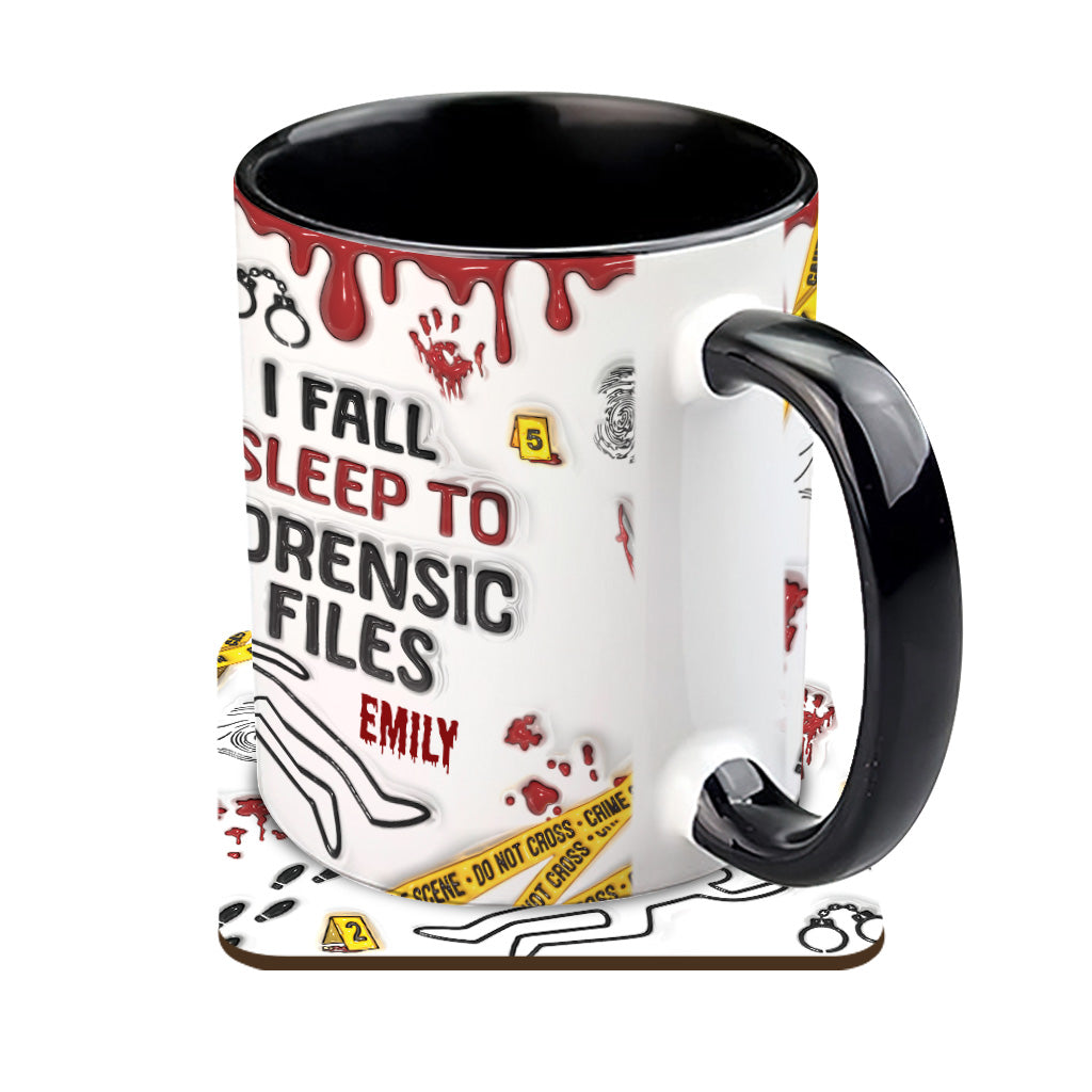 I Fall Asleep To True Crime Shows/ Podcasts - Personalized Accent Mug