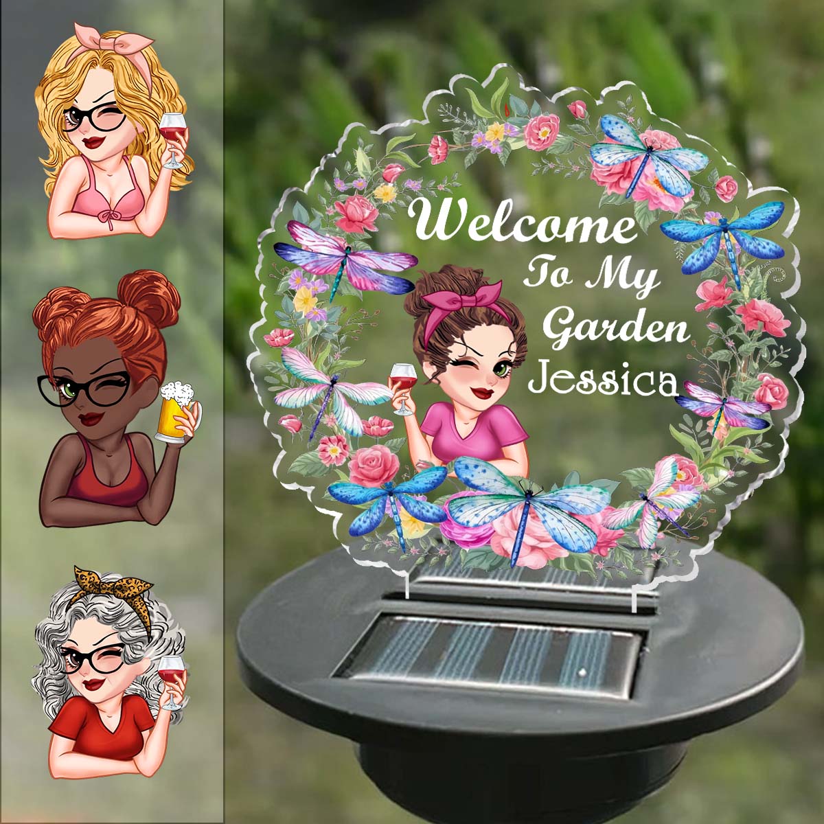 Lumière Florale - Lampe Solaire de Jardin Personnalisée