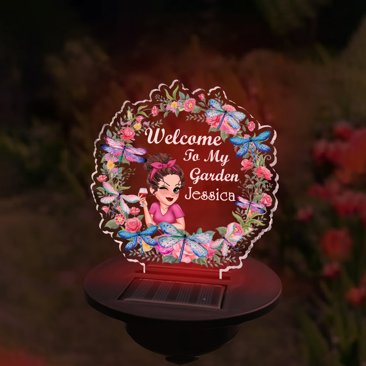 Lumière Florale - Lampe Solaire de Jardin Personnalisée