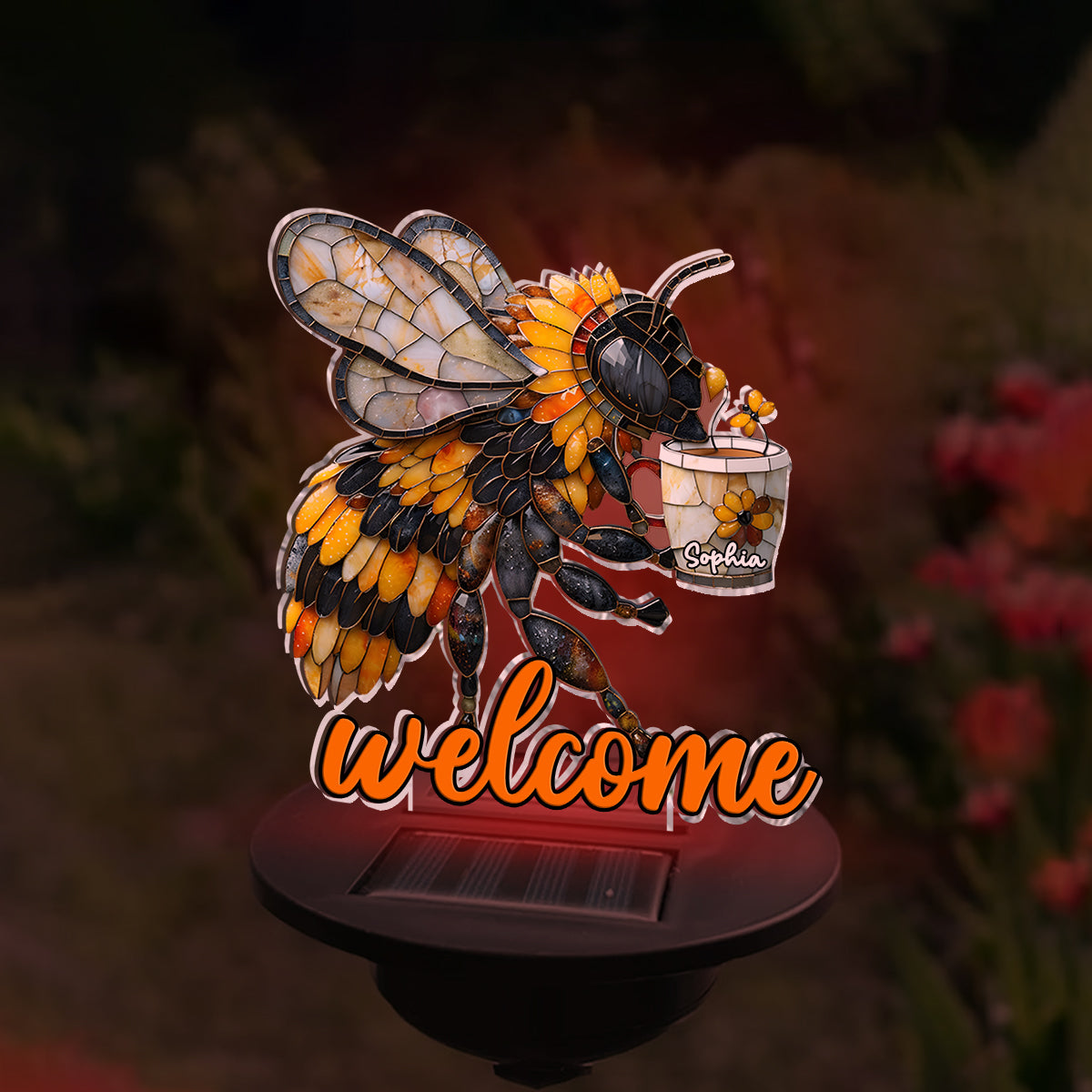 Welcome Bee - Personalized Gardening Garden Solar Light