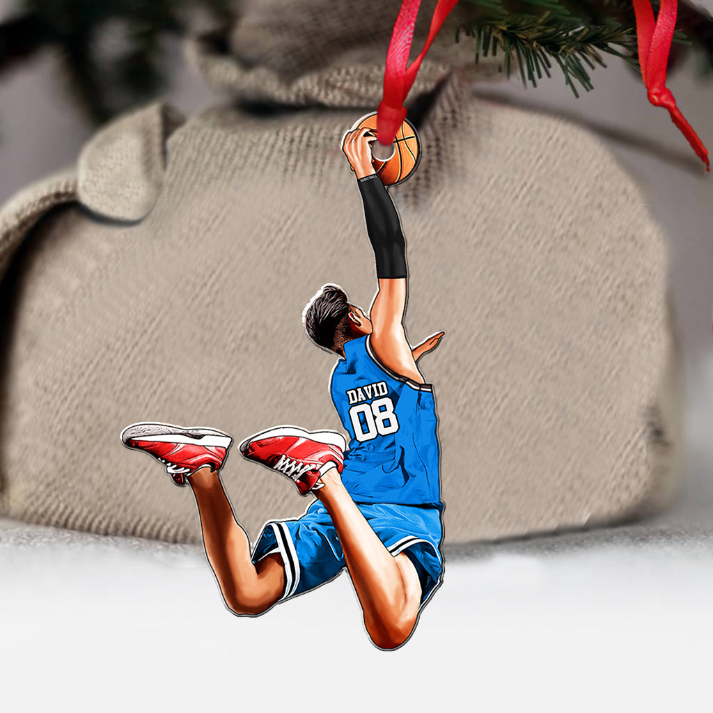 Any Name and Number - Personalized Basketball Custom Shaped Ornament