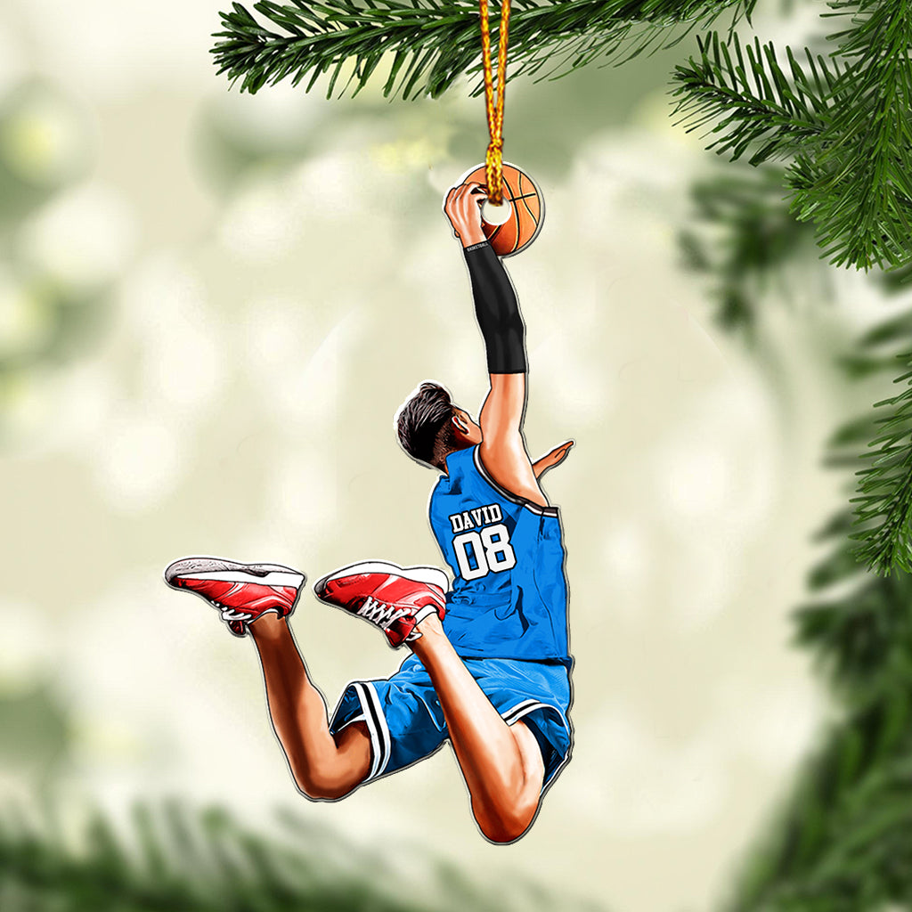 Any Name and Number - Personalized Basketball Custom Shaped Ornament