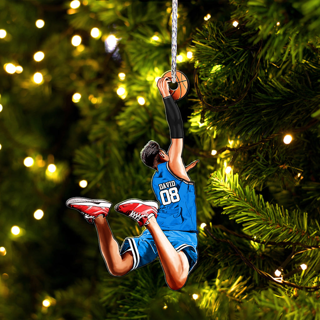 Any Name and Number - Personalized Basketball Custom Shaped Ornament