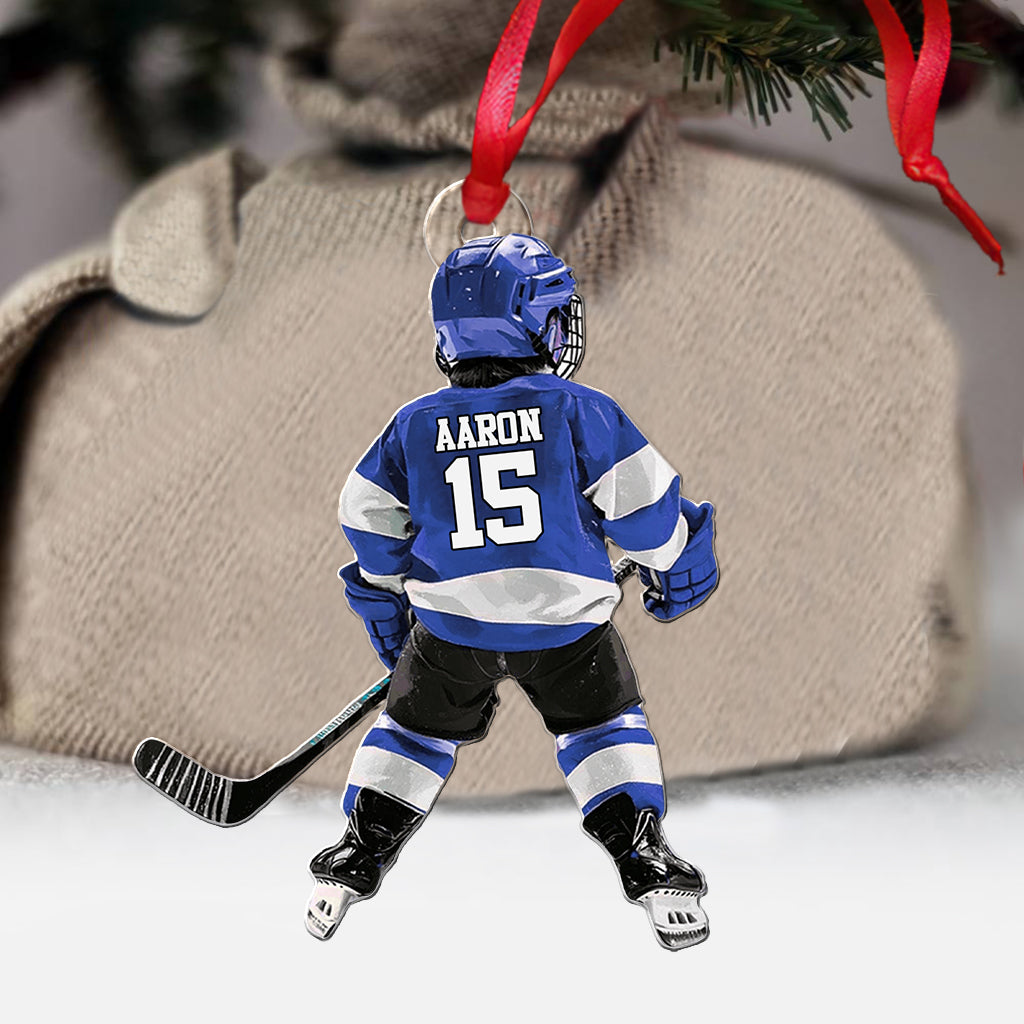 Any Name and Number - Personalized Hockey Custom Shaped Ornament