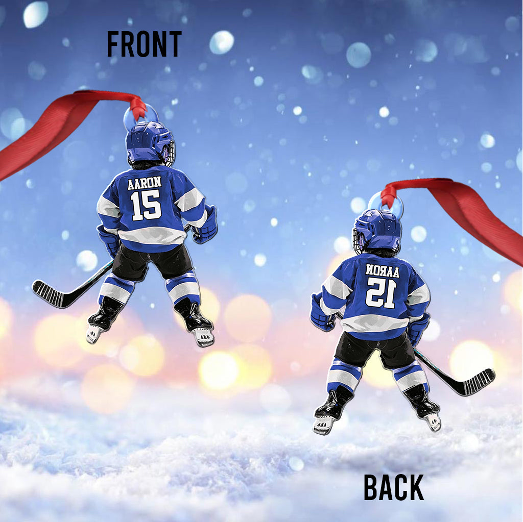 Any Name and Number - Personalized Hockey Custom Shaped Ornament
