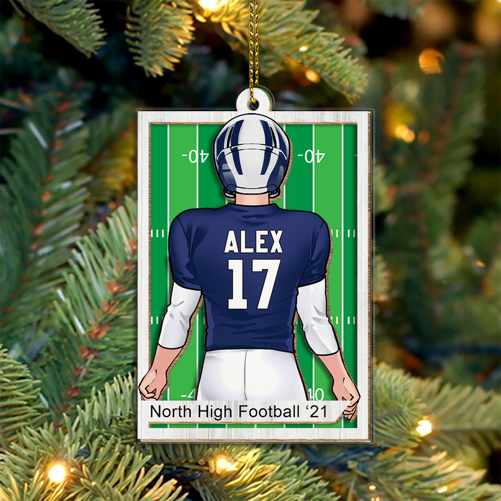 Football Lover - Personalized Football 2 Layered Piece Mix Ornament