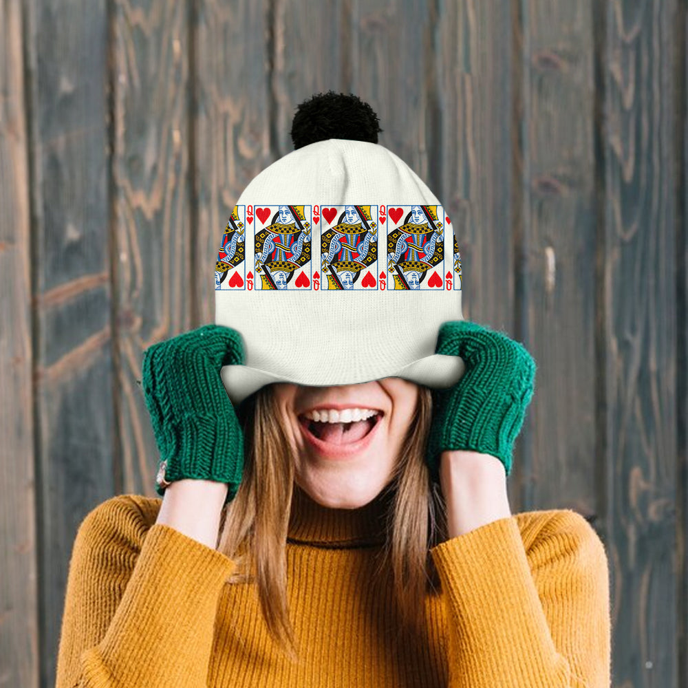 King And Queen - Personalized Couple Beanie Hat