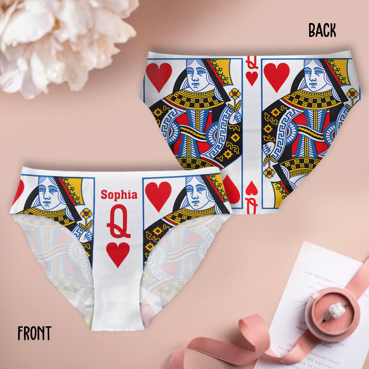 King And Queen - Slips personnalisés pour couples (femme et homme)