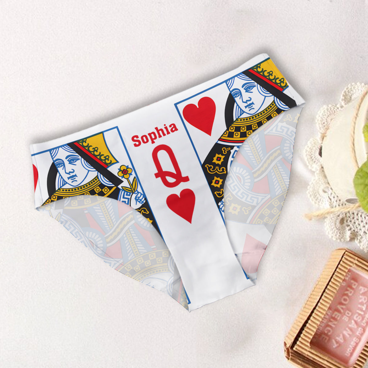King And Queen - Slips personnalisés pour couples (femme et homme)