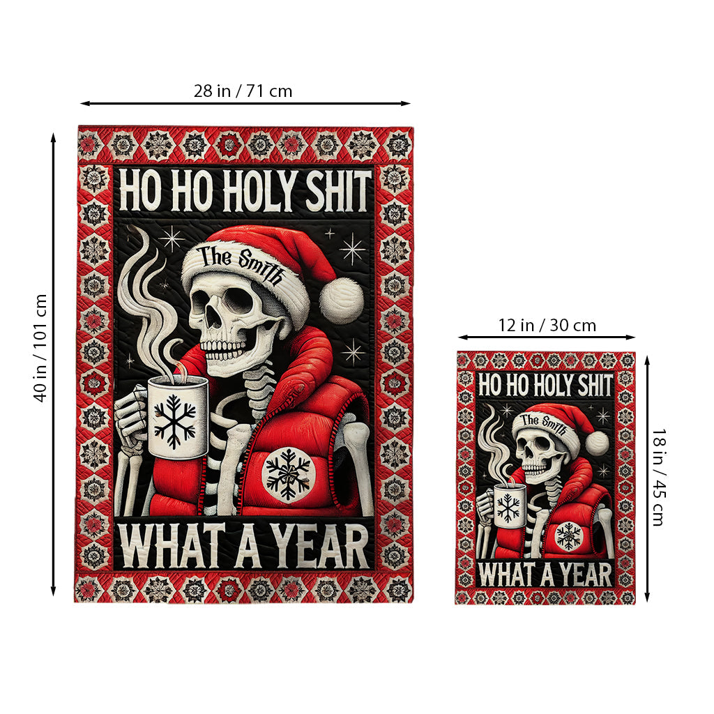 Ho Ho Holy Sh*t What A Year - Personalized Skull Garden Flag