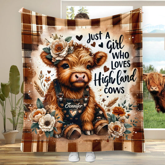 Couverture personnalisée « Juste une fille qui aime les vaches des Highlands »