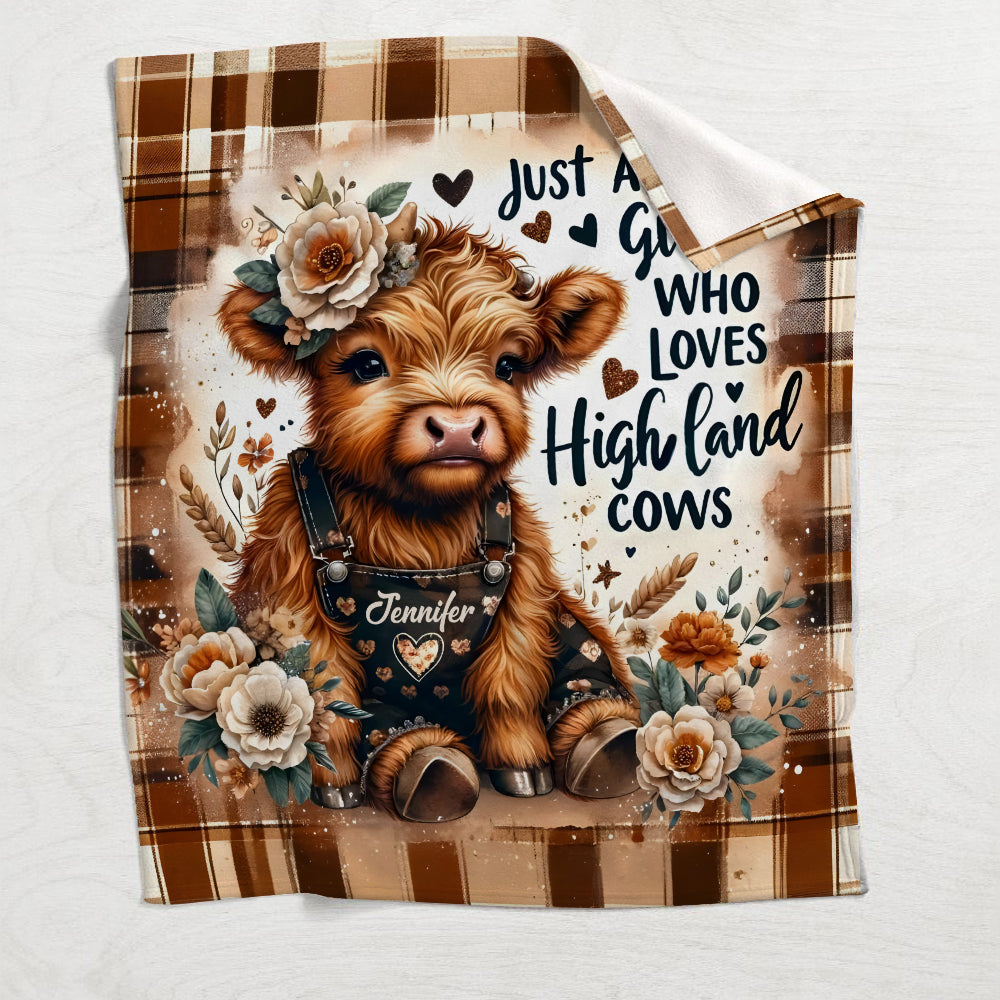 Just A Girl Who Loves Highland Cows - Personalized Blanket