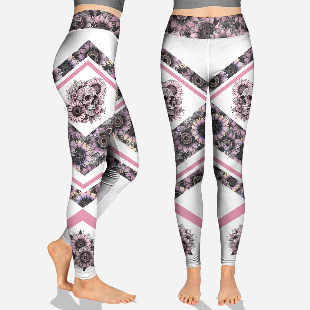 Tête de mort tournesol - Sweat à capuche et leggings personnalisés avec tête de mort