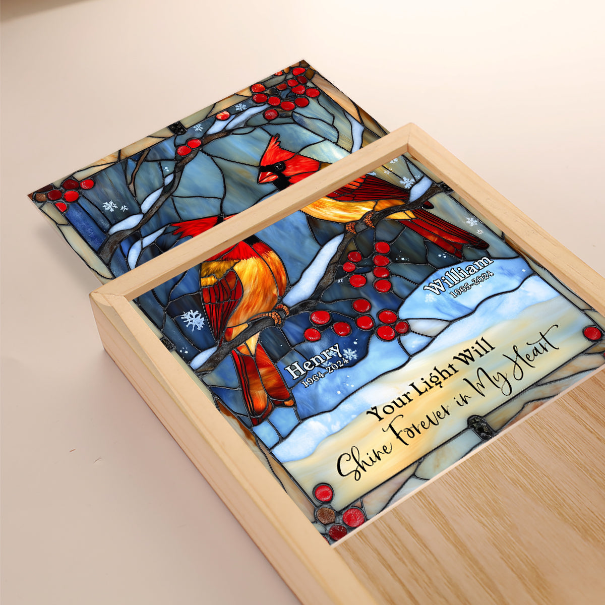 Your Light Will Shine Forever In My Heart - Personalized Memorial Picture Frame Light Box