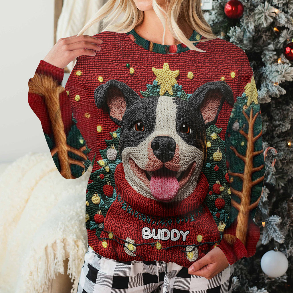 Funny Pitbull Christmas - Personalized Dog Ugly Sweater