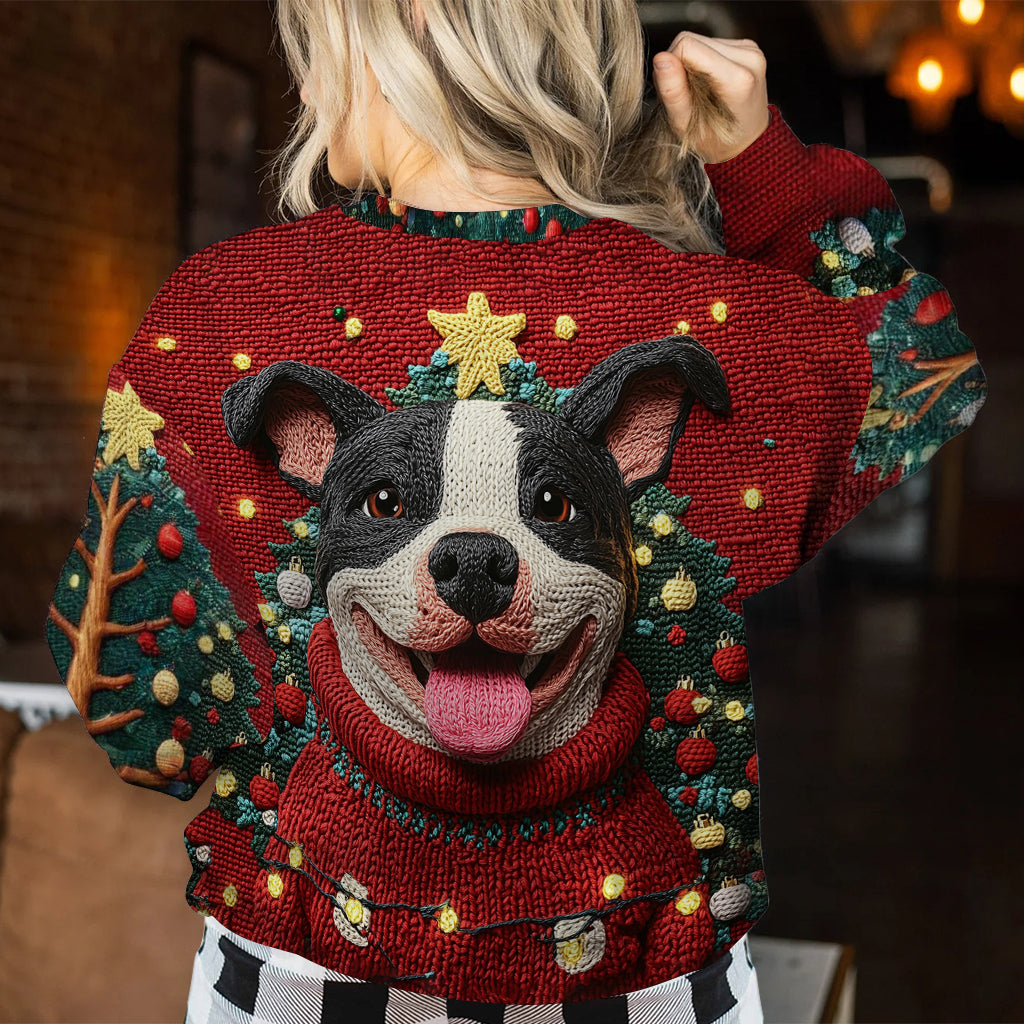 Funny Pitbull Christmas - Personalized Dog Ugly Sweater