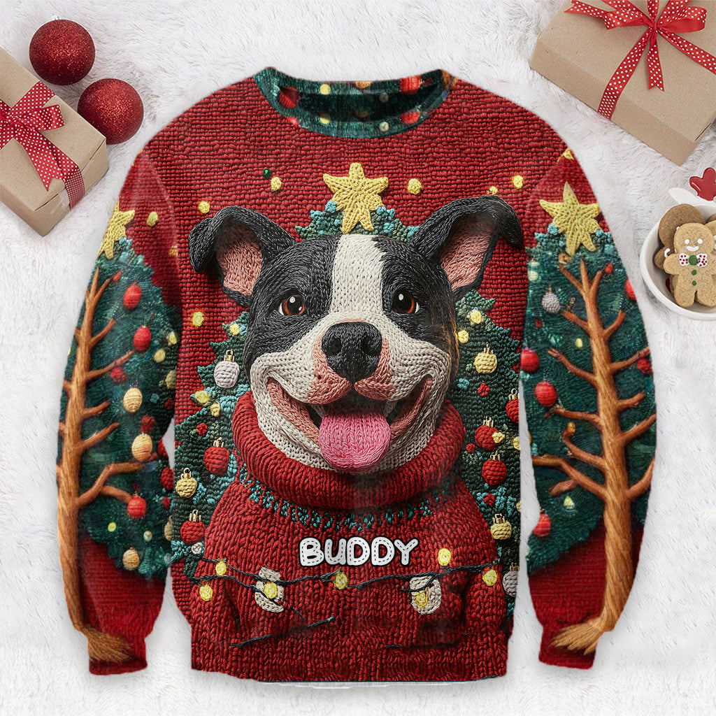 Funny Pitbull Christmas - Personalized Dog Ugly Sweater
