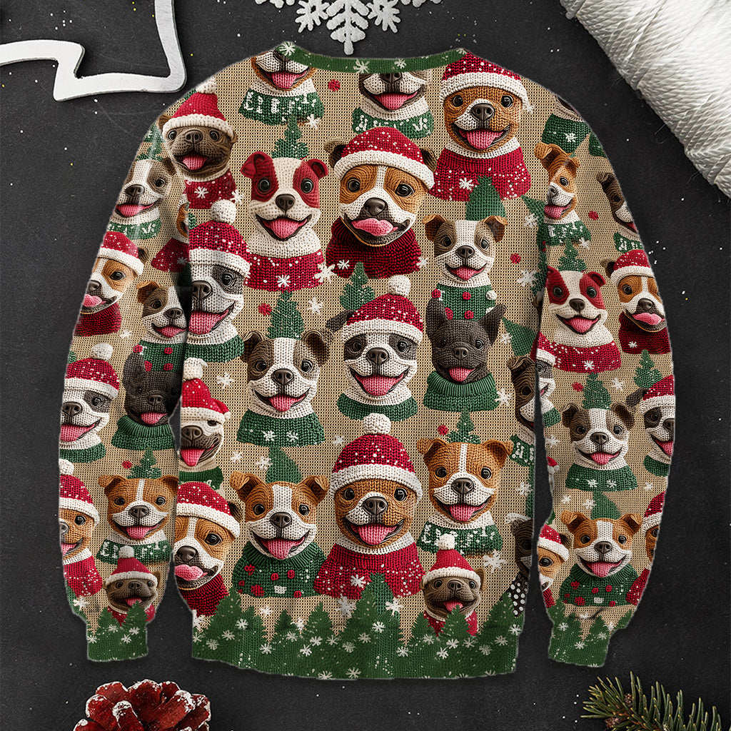 Christmas Pitbull Pattern - Dog Ugly Sweater