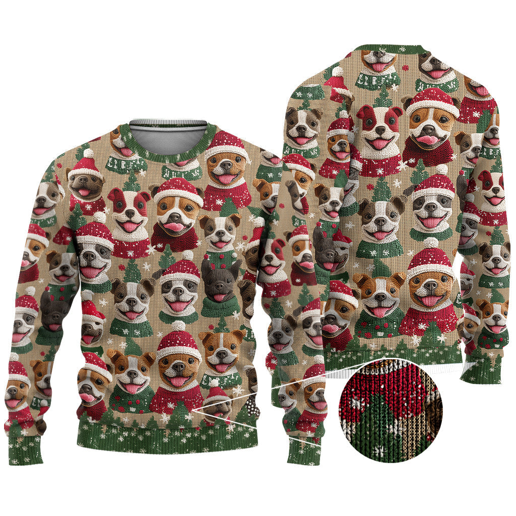 Christmas Pitbull Pattern - Dog Ugly Sweater