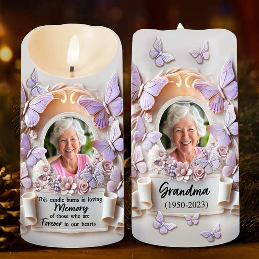 This Candle Burns In Loving Memory - Personalized Memorial Flameless Candle